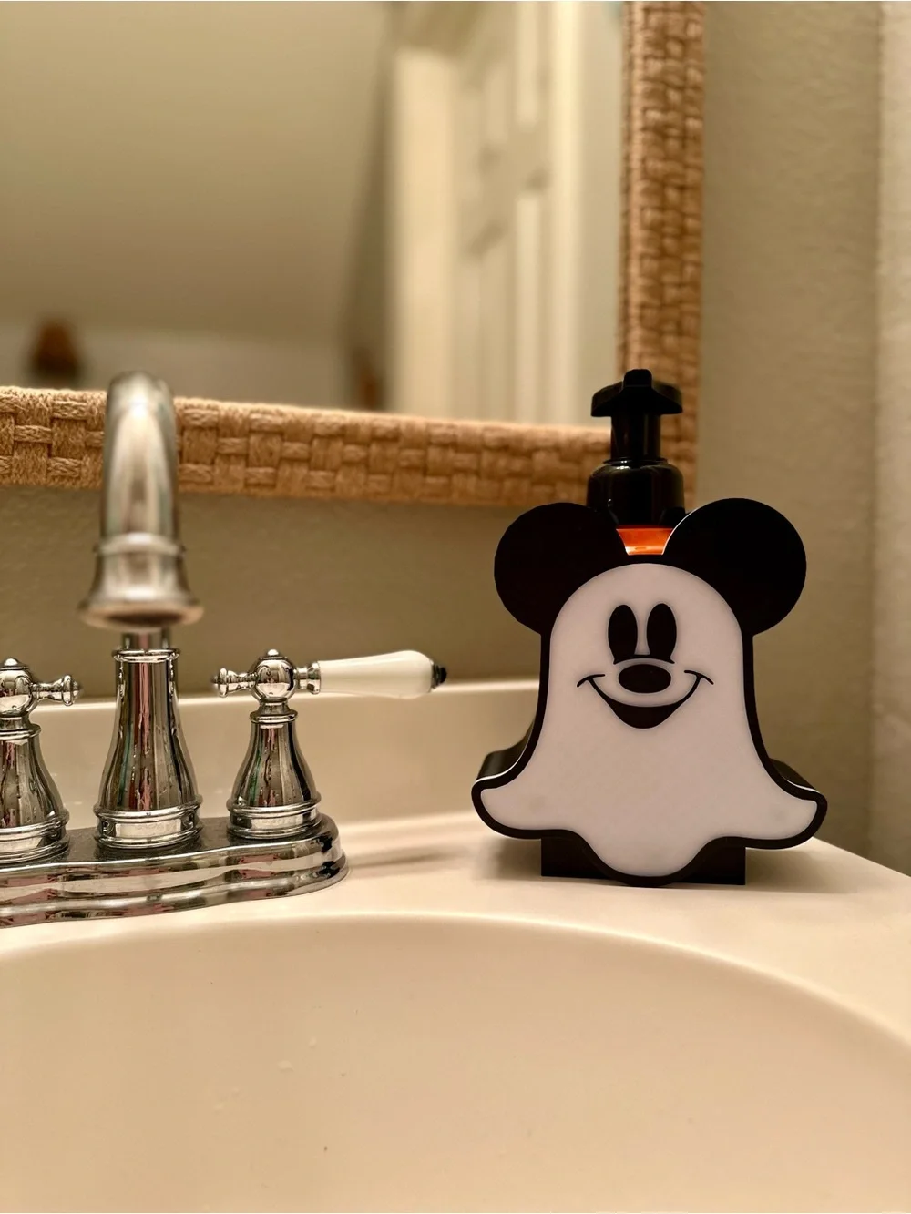 GLOW-IN-THE-DARK Disney Ghost Mickey Soap Holder for Bath & Body Works Bottles